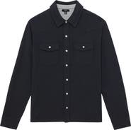 Reiss Ledger Cotton & Cashmere Snap-Up Shirt