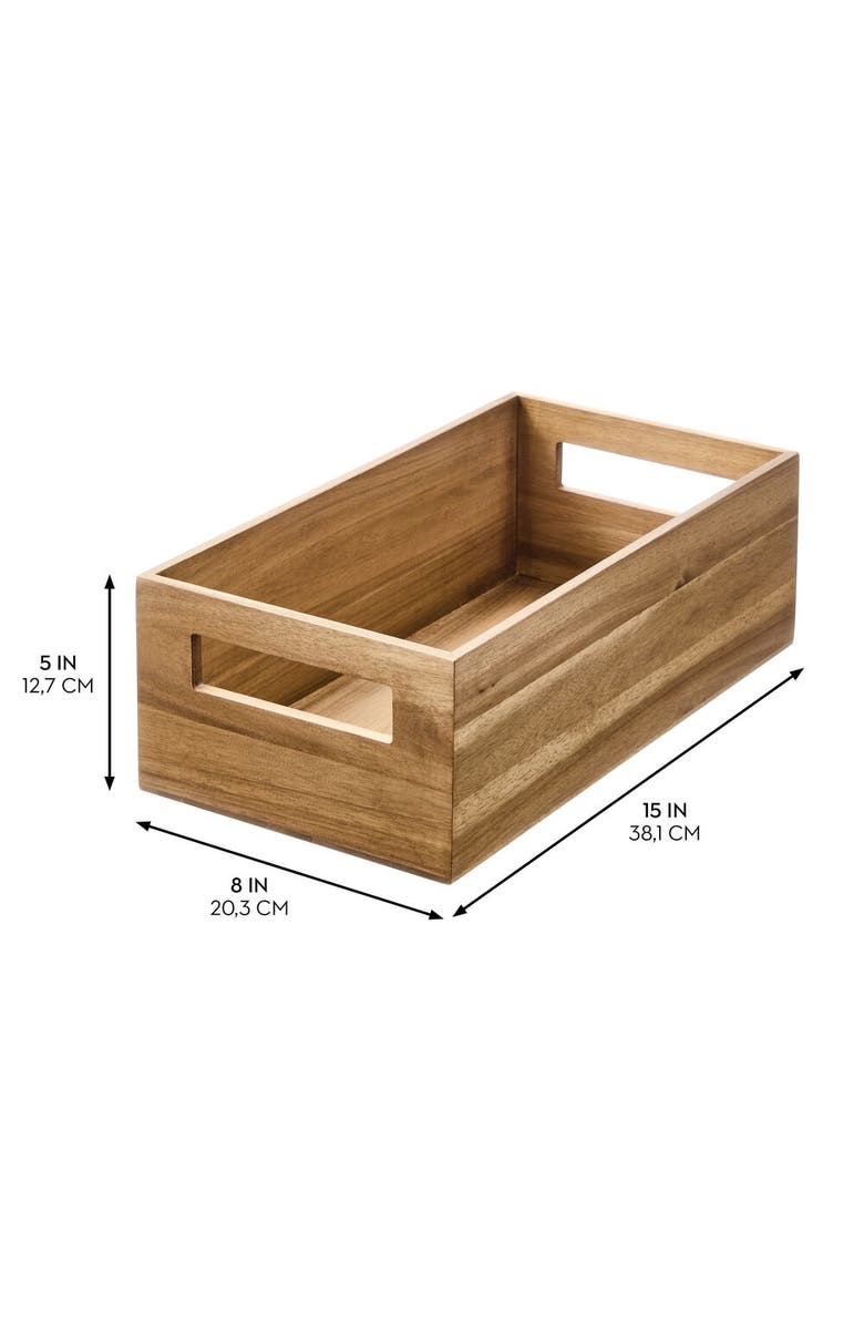 iDesign Acacia Wood Pantry Storage Bin with Handles - Natural, Alternate, color, Natural