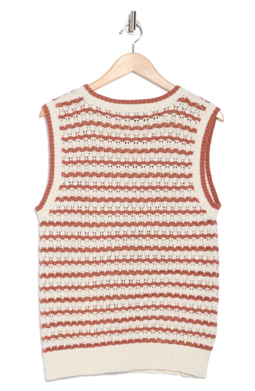 Shop Sanctuary Stripe Cotton Sweater Tank In Teak Natural