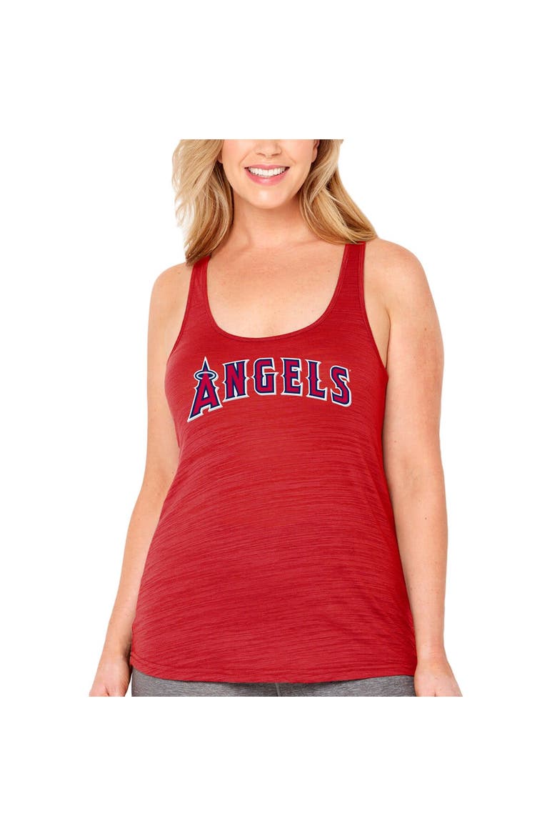 Women's Soft as a Grape Red Los Angeles Angels Plus Size Swing for the Fences Racerback Tank Top, Alternate, color, Red