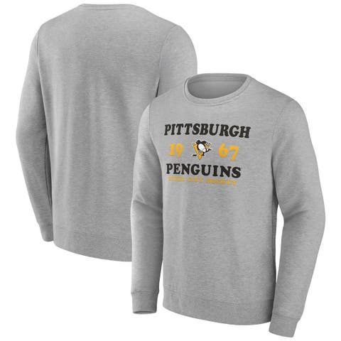 Men's Fanatics Branded Heather Charcoal Pittsburgh Penguins Fierce Competitor Pullover Sweatshirt