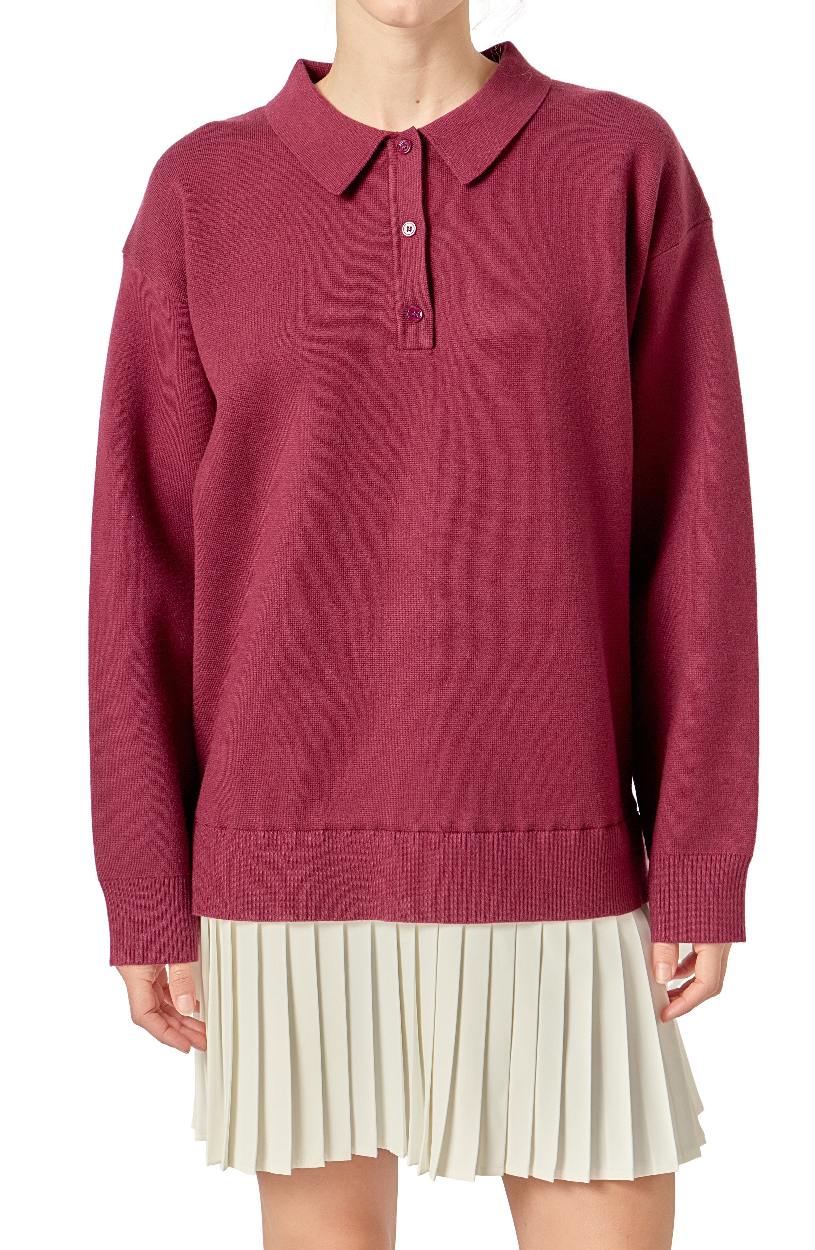 selected BURGUNDY/ WHITE