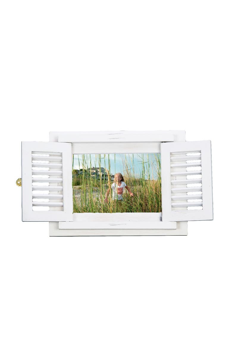 Beachcombers 5X7 Shutter Photo Frame, Main, color, White