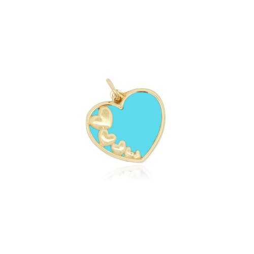 The Lovery Fine Jewelry Turquoise Heart Overlay Charm In Blue