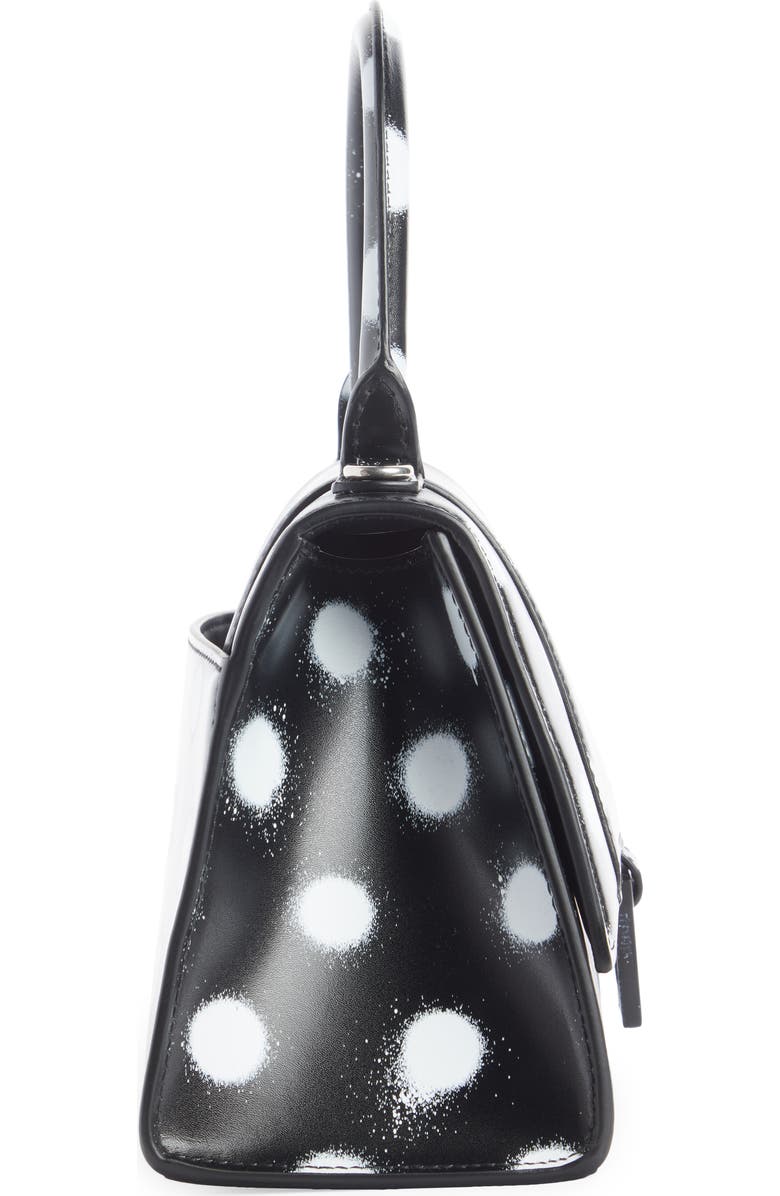 Balenciaga Small Hourglass Polka Dot Leather Top Handle Bag, Alternate, color,