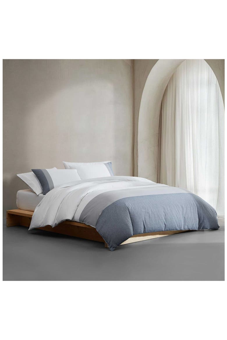 Chambray Handkerchief Duvet Cover & Shams Set, Alternate, color, LIGHT / MEDIUM BLUE