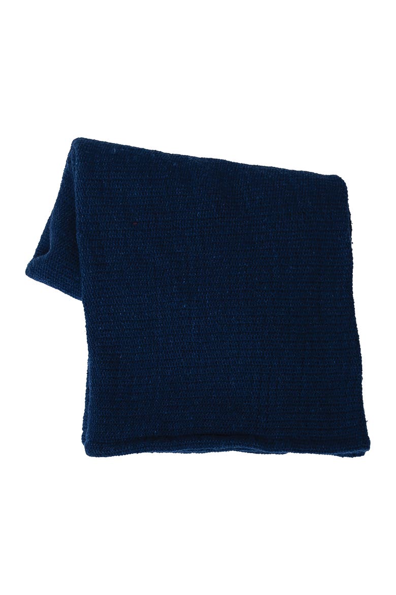 Crochet 50" x 60" Fringe Throw Blanket Navy, Main, color, Blue