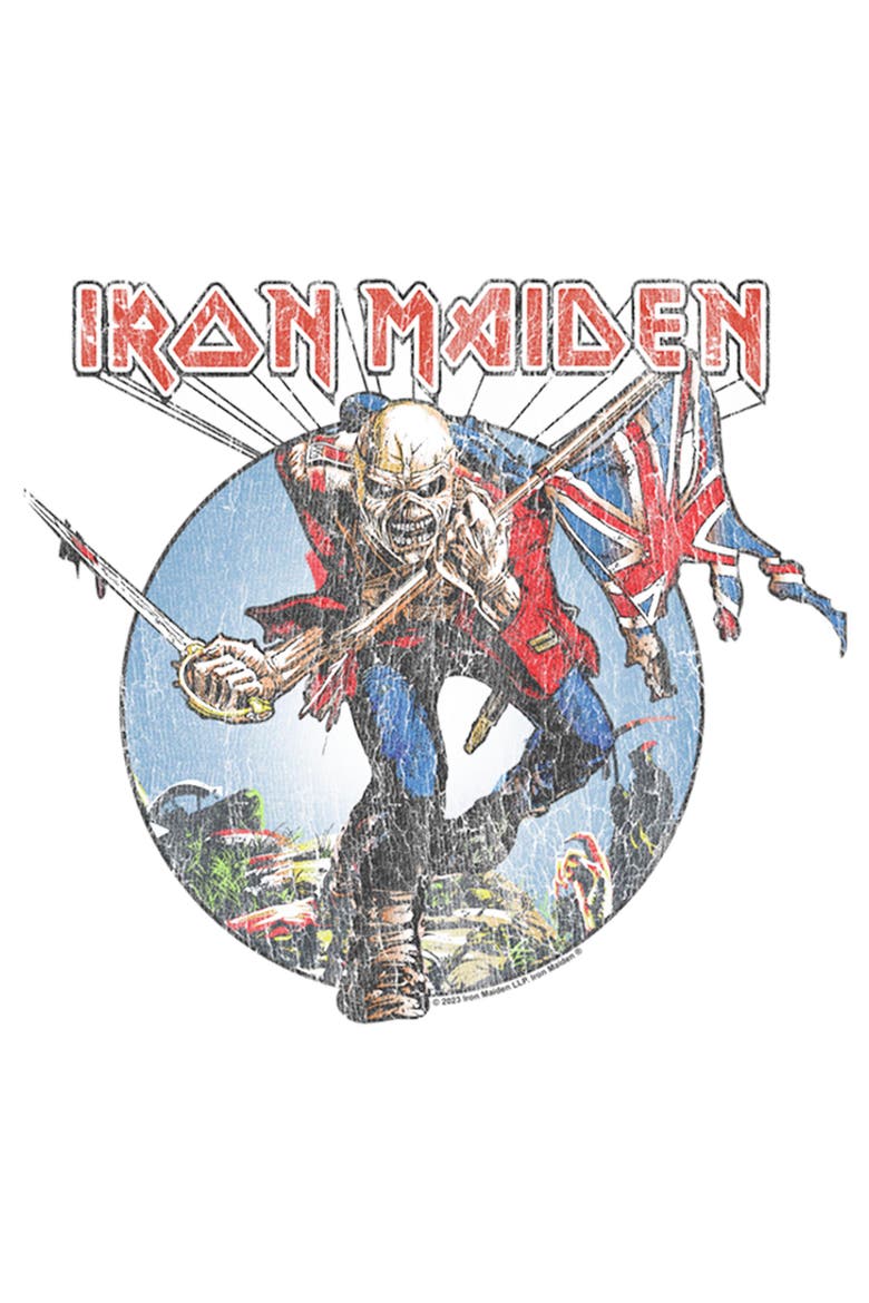 Men's Iron Maiden Trooper Eddie  Graphic T-Shirt, Alternate, color, White
