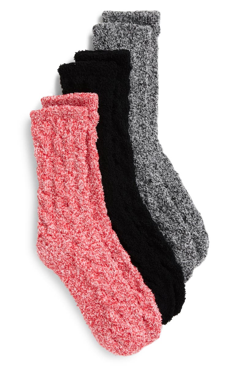 NORDSTROM RACK Assorted 3-Pack Cable Butter Socks, Main, color, 