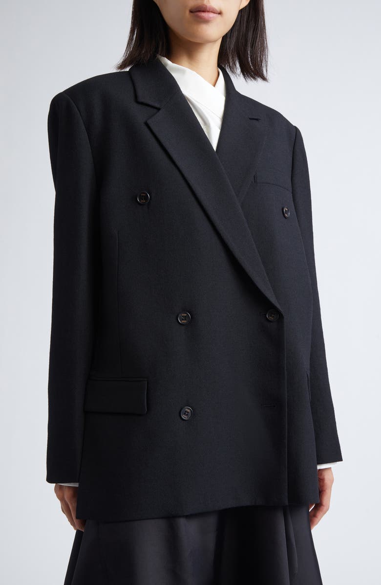 EENK Transformable Double Breasted Coat, Alternate, color, Black Virgin Wool