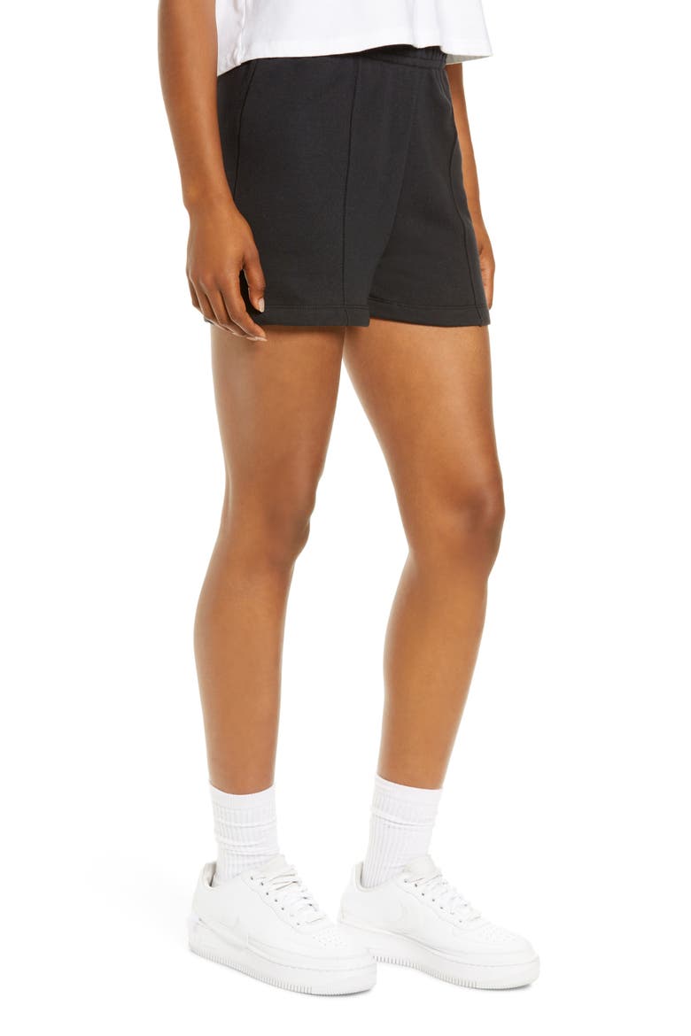 Sportswear Pleated Shorts, Alternate, color, BLACK