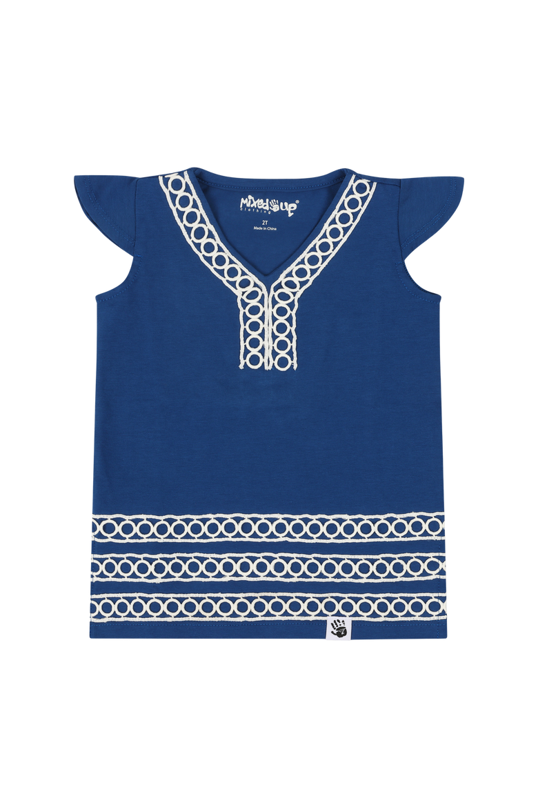 Girls Burda Tunic & Short Set, Alternate, color, Sodalite Blue/Jacquard Stripe