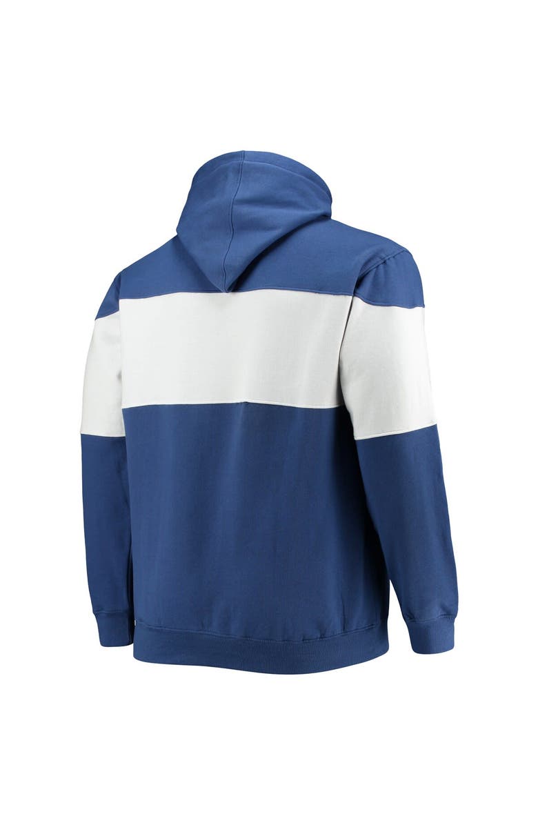 FANATICS Men's Fanatics Branded Blue/White Tampa Bay Lightning Big & Tall Colorblock Fleece Hoodie, Alternate, color, 