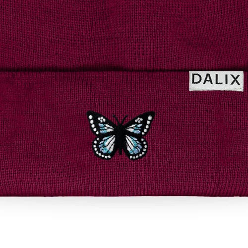 Dalix Butterfly Beanie In Maroon