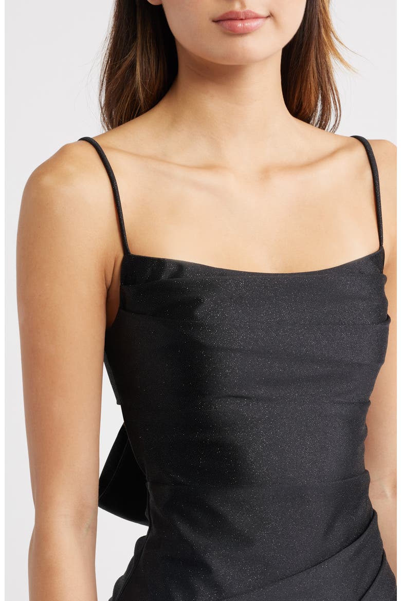 Glitter Satin Minidress, Alternate, color, BLACK