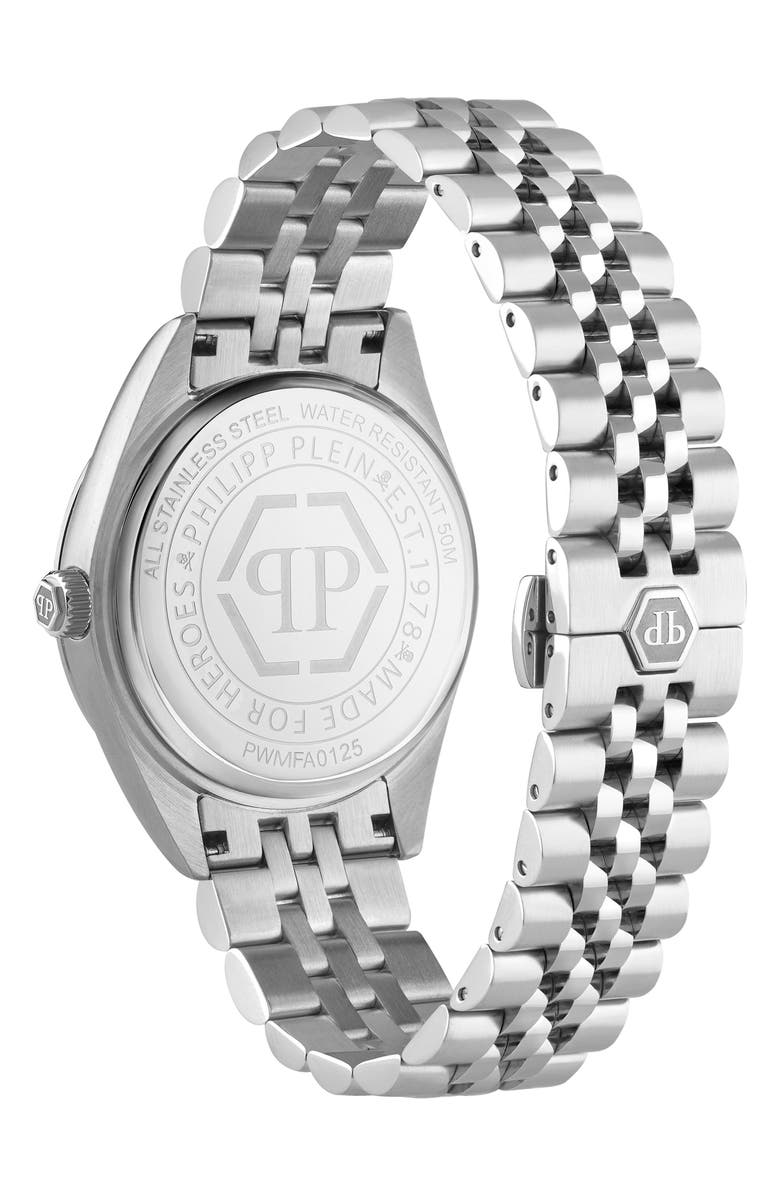 PHILIPP PLEIN Date Superlative Crystal Bracelet Watch, 41mm, Alternate, color, Stainless Steel