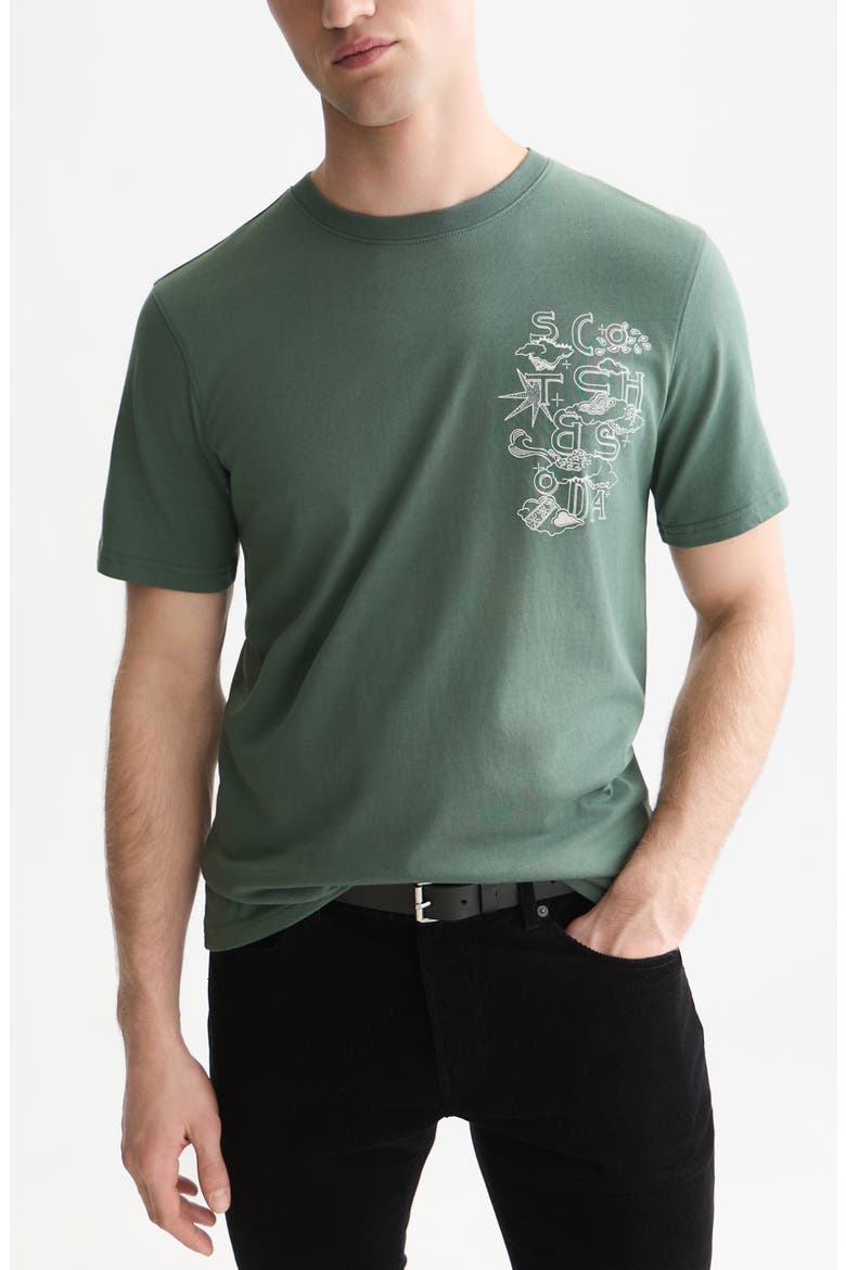 Artwork Organic Cotton Graphic T-Shirt, Main, color, DARK FOREST