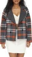 Belle & Bloom I'm Yours Plaid Wool Blend Peacoat