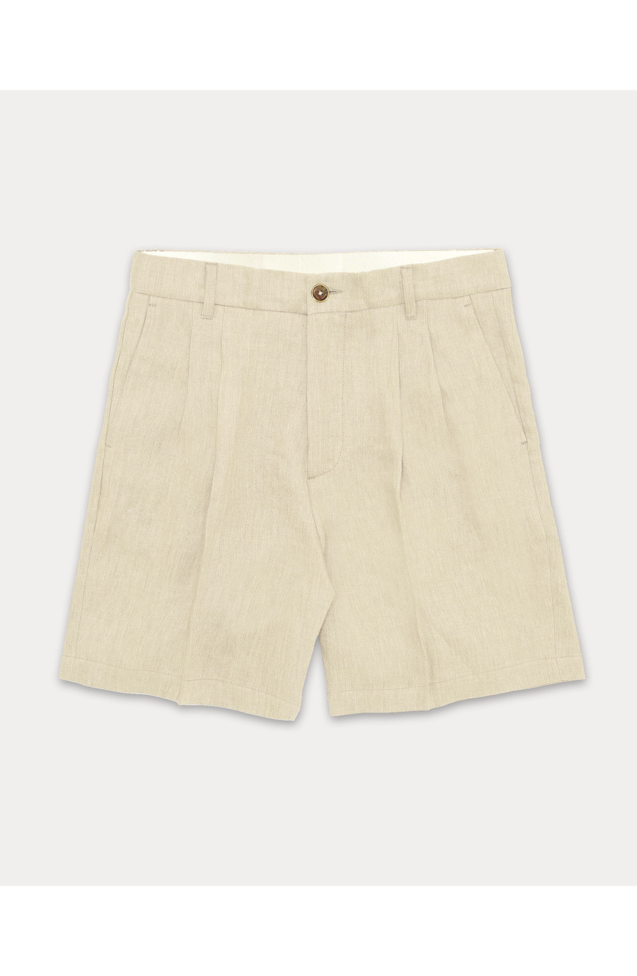 Beachshort Pleated Linen Shorts