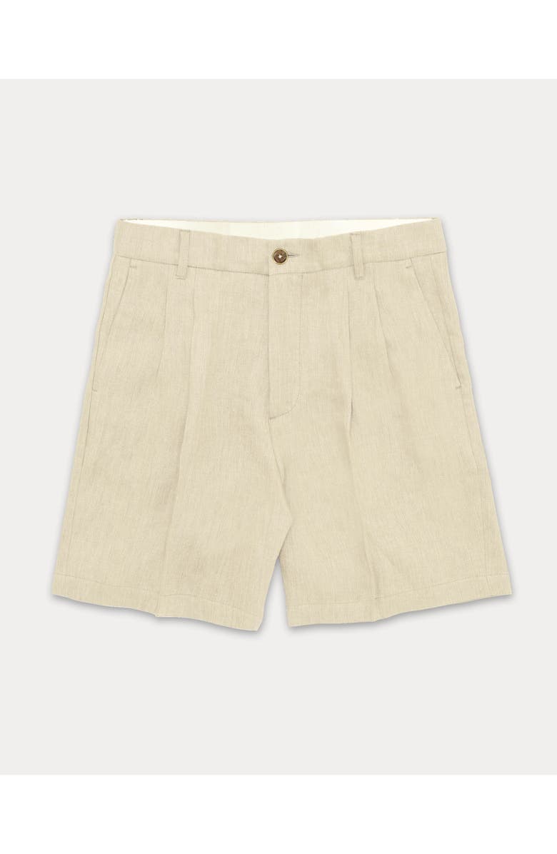Fortela Beachshort Pleated Linen Shorts, Main, color, Cream