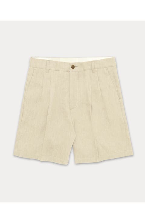 Beachshort Pleated Linen Shorts