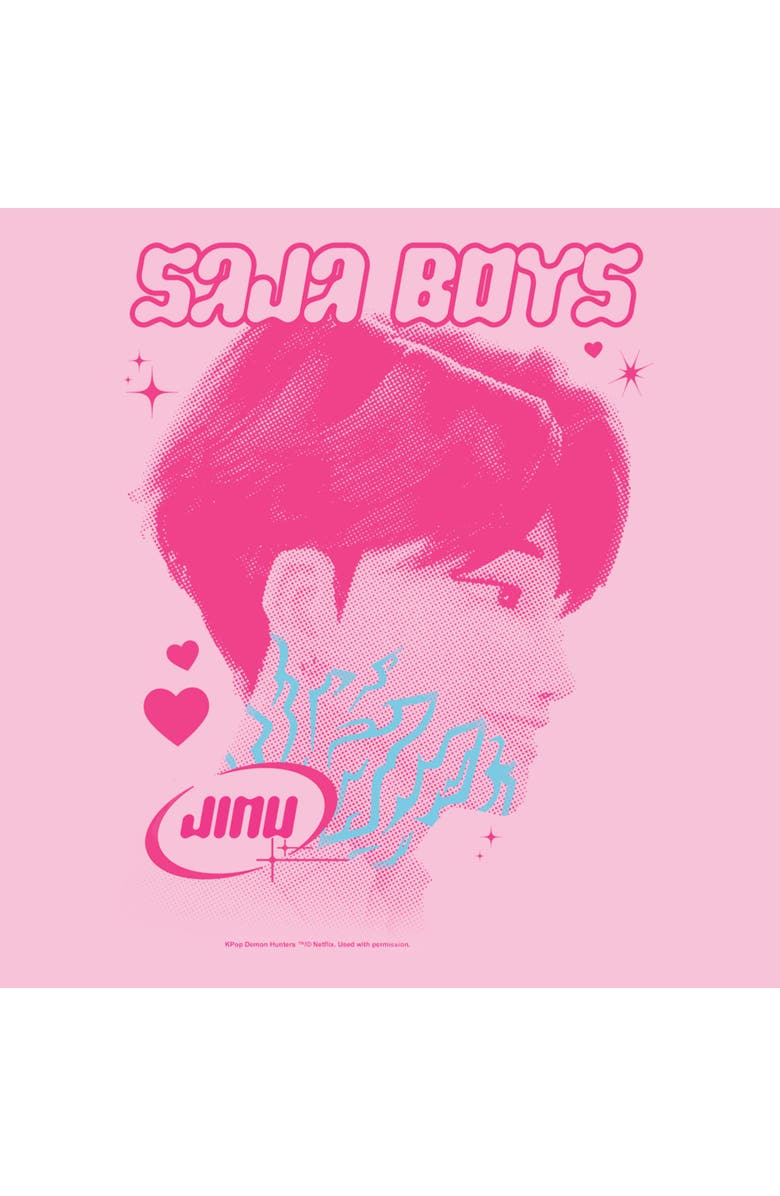 KPop Demon Hunters Men's KPop Demon Hunters Jinu Saja Profile Graphic T-Shirt, Alternate, color, Blossom