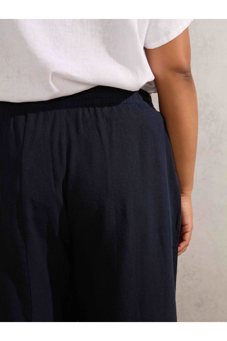 Linen Mix Tapered Pants, Alternate, color, Navy