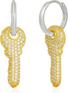 Spero London Key Silver Hoop Sterling Silver Earring