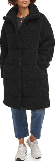 Levi's® Quilted Fleece Long Teddy Coat | Nordstrom Levi's® Quilted Fleece Long Teddy Coat | Nordstrom