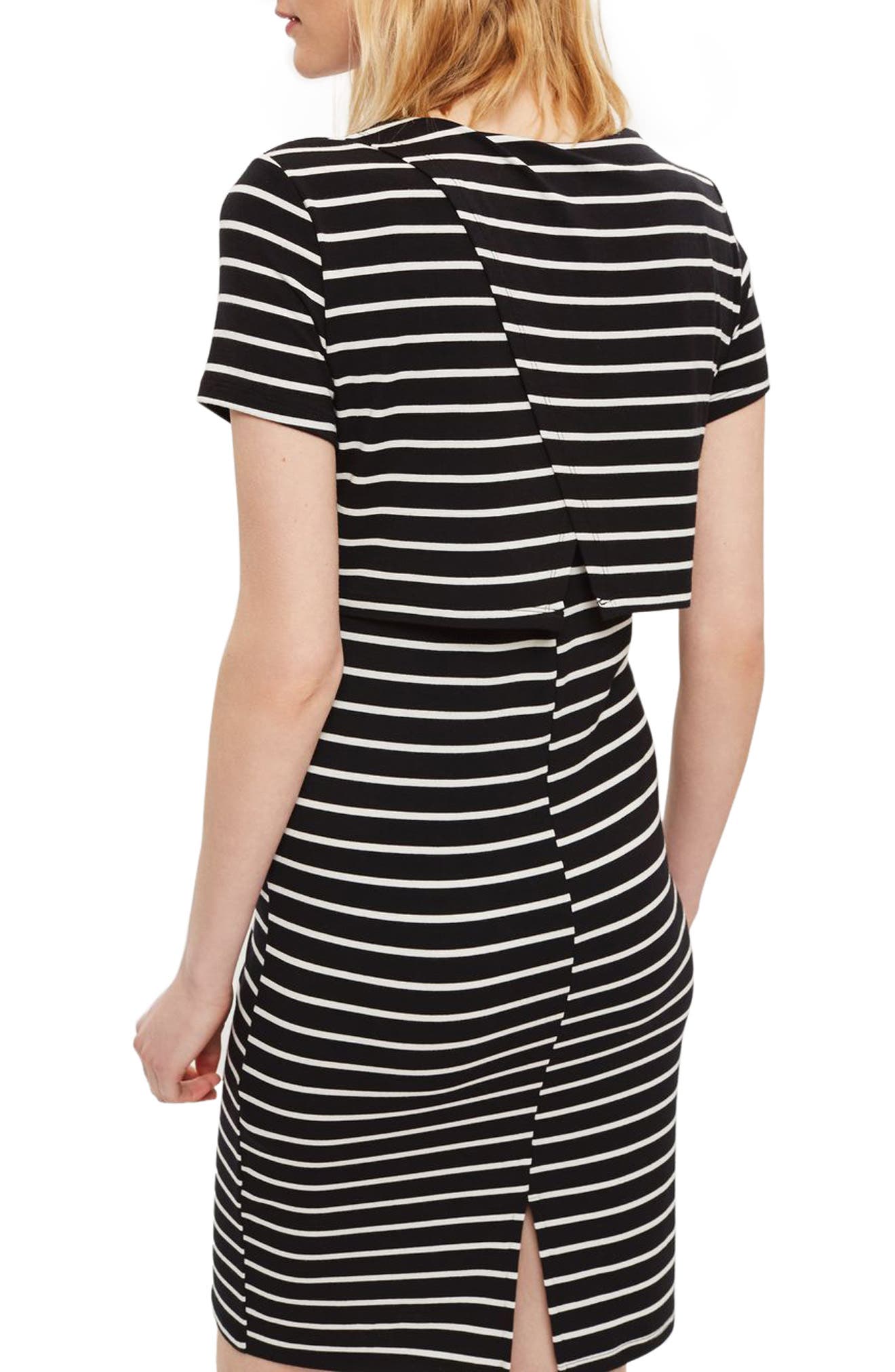 Nursing Dress - Black and White Stripes main image 0