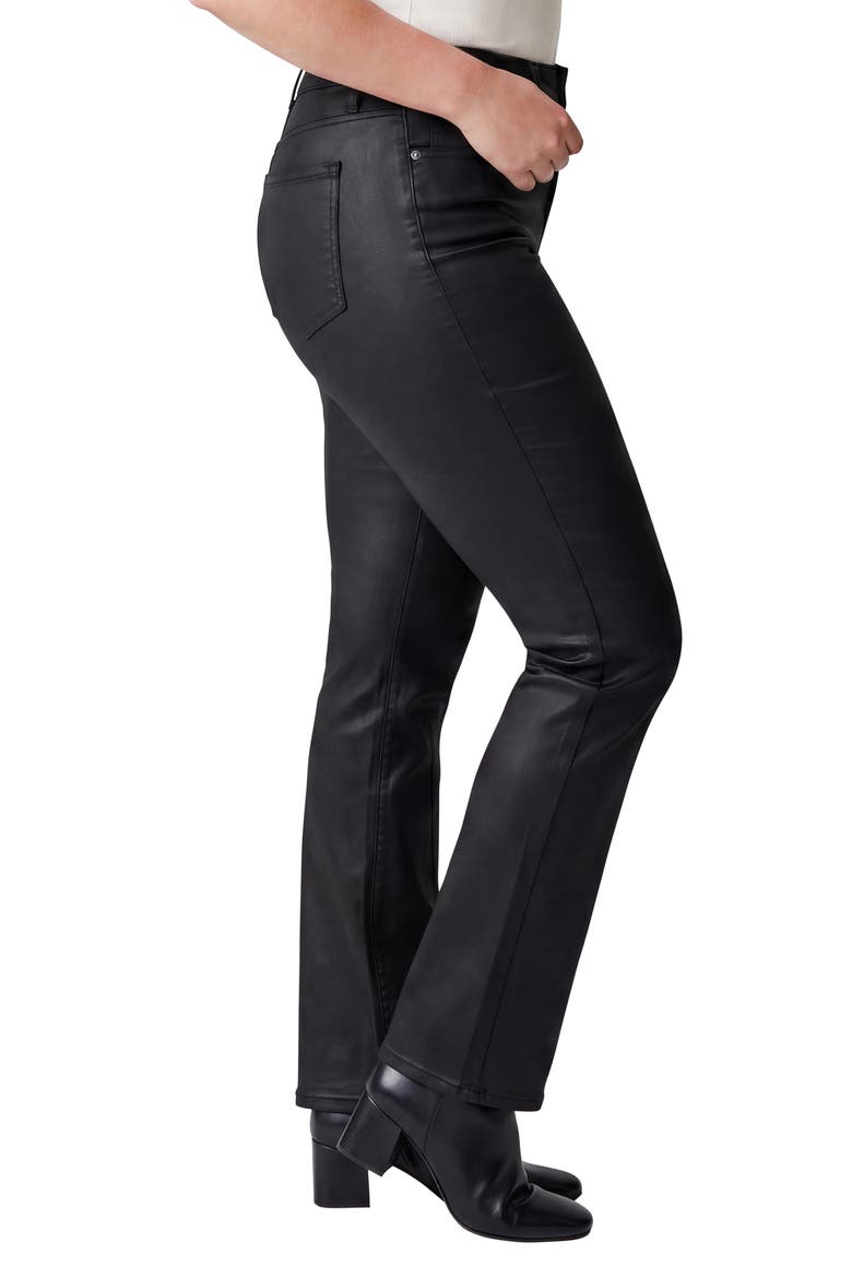 Suki Coated Slim Bootcut Jeans, Alternate, color, BLACK