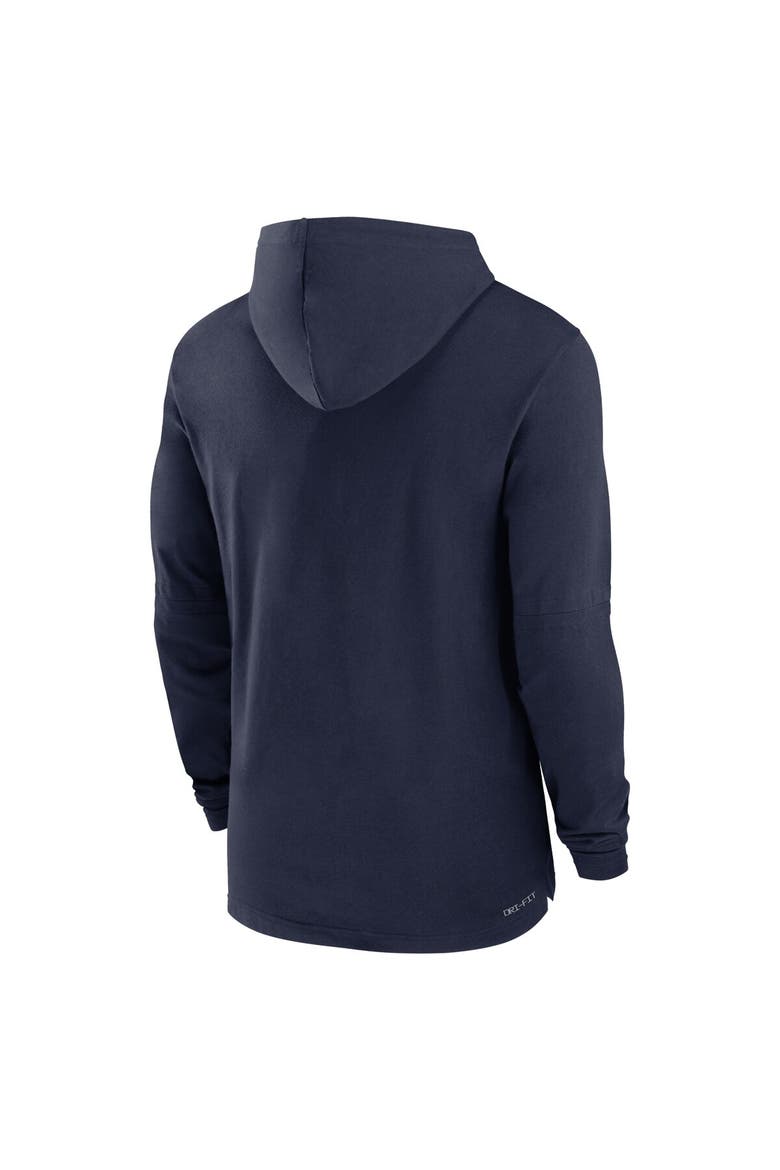 Men's Jordan Brand Navy Michigan Wolverines 2024 Sideline Hoodie Performance Long Sleeve T-Shirt, Alternate, color, Navy