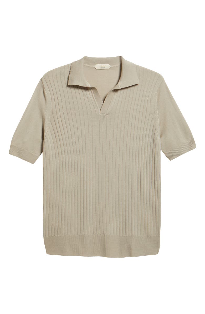 Aurélien Rib Johnny Collar Cashwool<sup>®</sup> Polo Sweater, Alternate, color, Greige