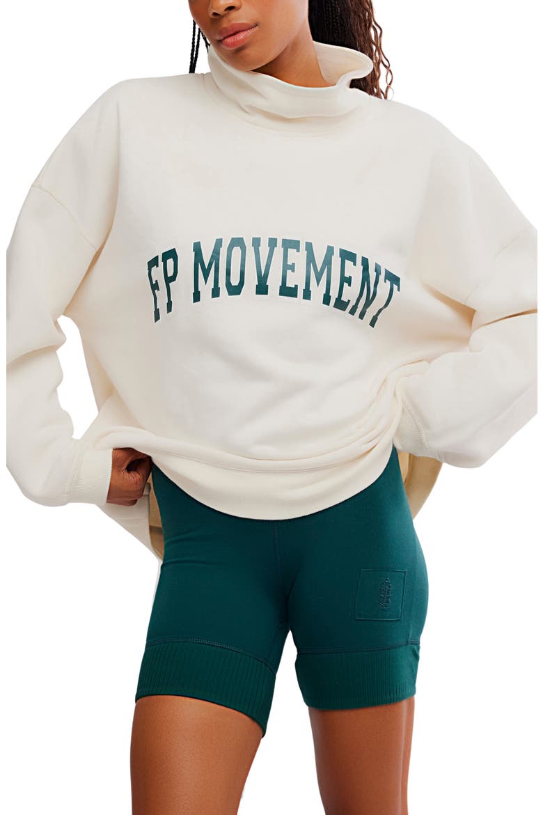 FP Movement Victory Sweatshirt & Shorts Set, Main, color, IVORY COMBO