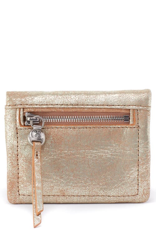 Hobo Lumen Leather Compact Wallet In Gold