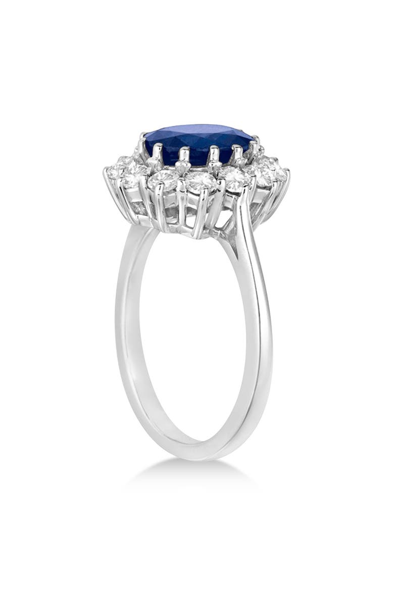 Oval Lab Blue Sapphire & Diamond Accented Ring 14k, Alternate, color, 3.60ct/White Gold