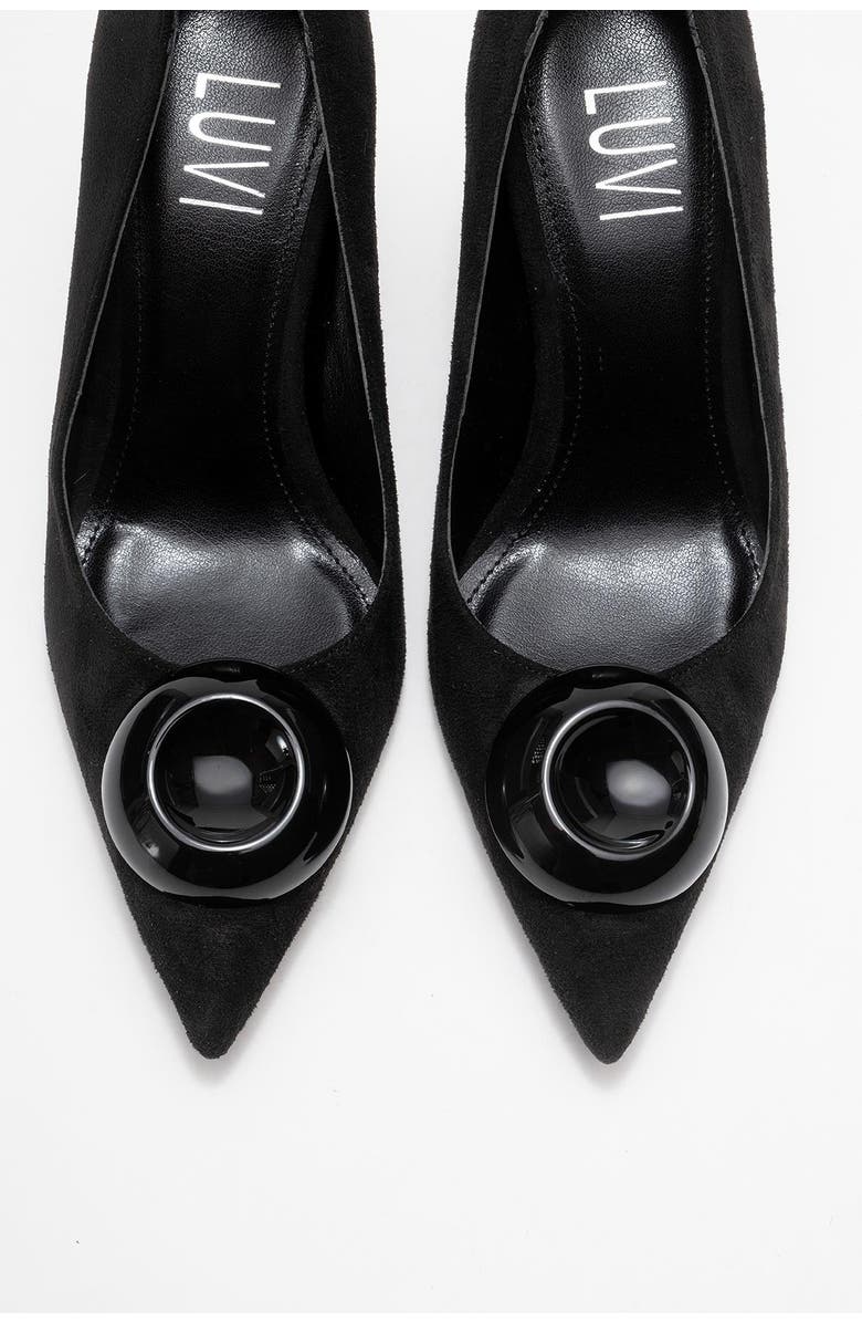 Prologue Shoes Jordana Pointed Toe Pump, Alternate, color, Black Suede