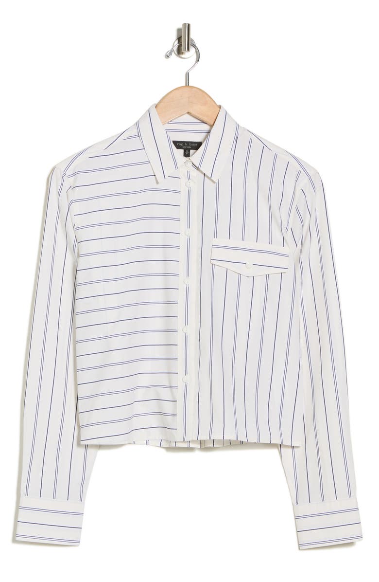 rag & bone Mina Multistripe Button-Up Shirt, Main, color, Ivory Multi