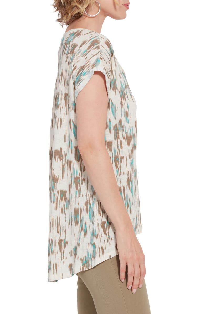 Lysse ́ Classic Print Stretch Linen T-Shirt, Alternate, color, Abstractstreaks