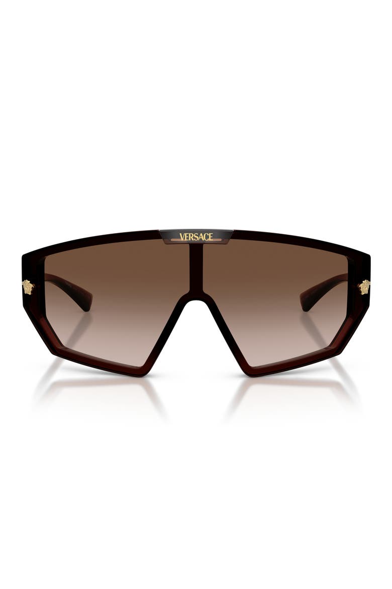 Medusa Horizon 147mm Shield Sunglasses, Main, color, TRANSPARENT BROWN / BROWN