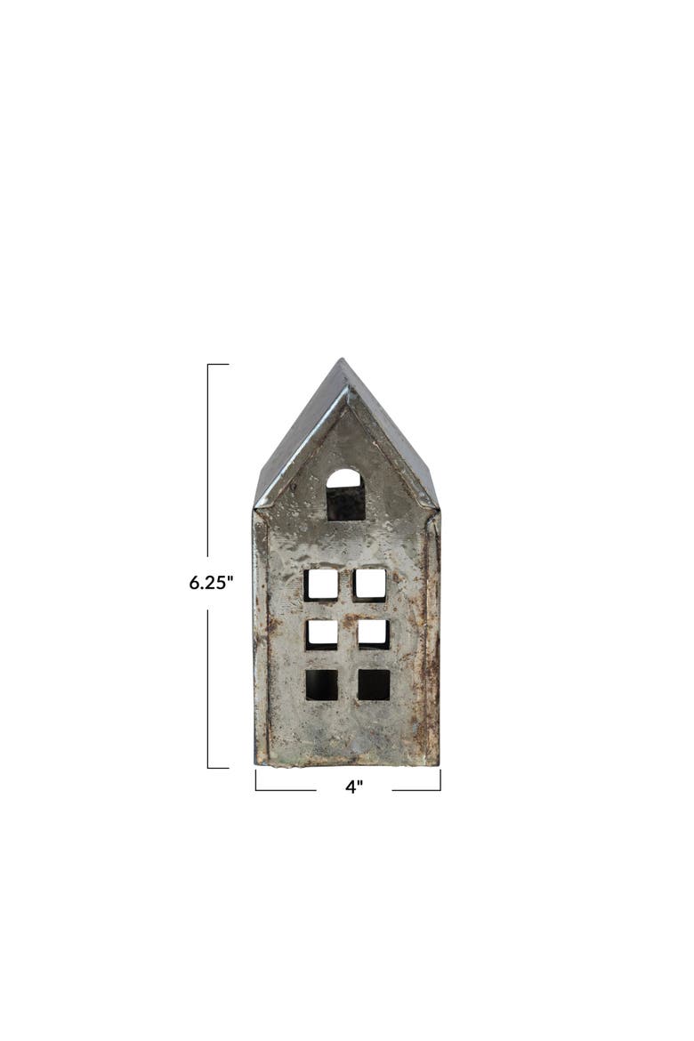 Metal House, Antique Pewter Finish, Alternate, color, Antique Pewter