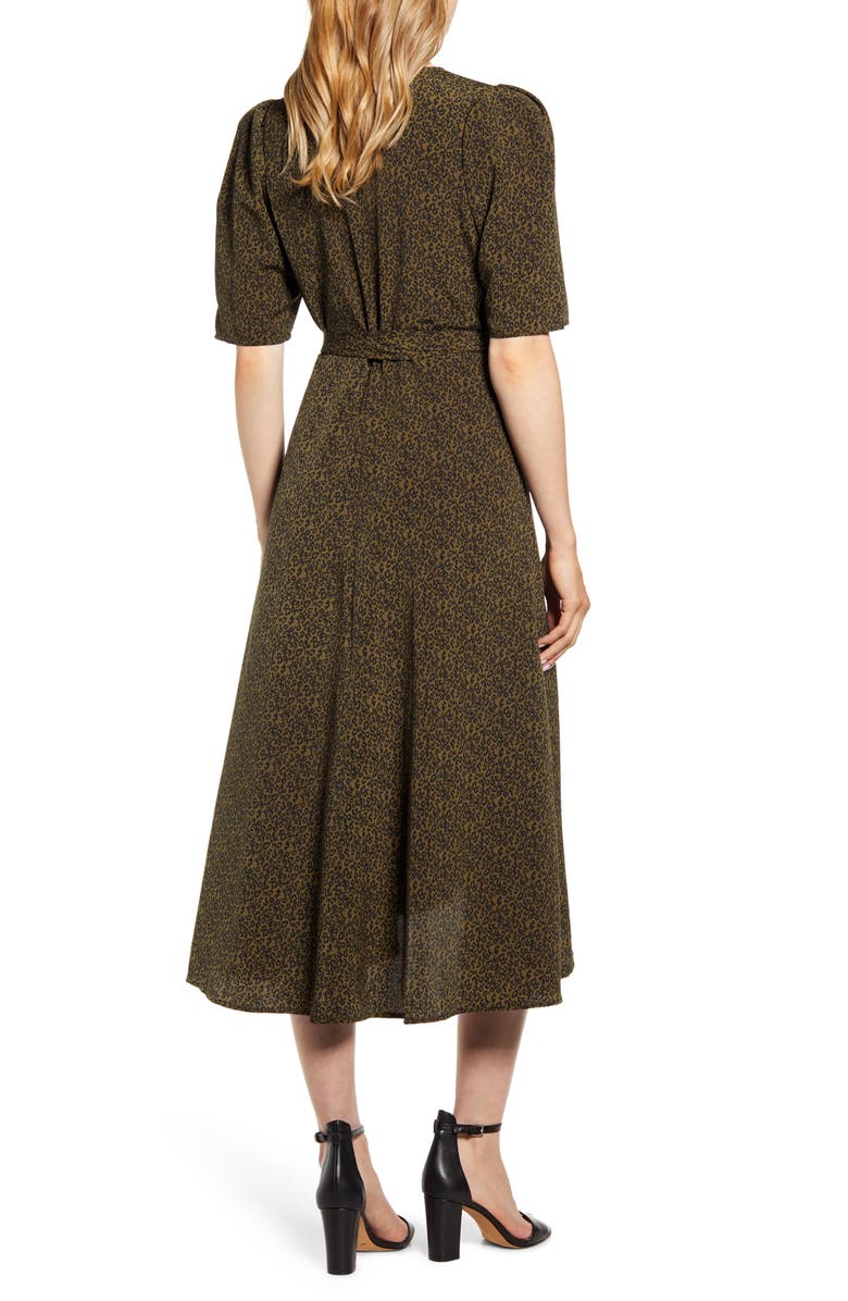 Bobeau Liv Puff Sleeve Wrap Dress, Alternate, color, 