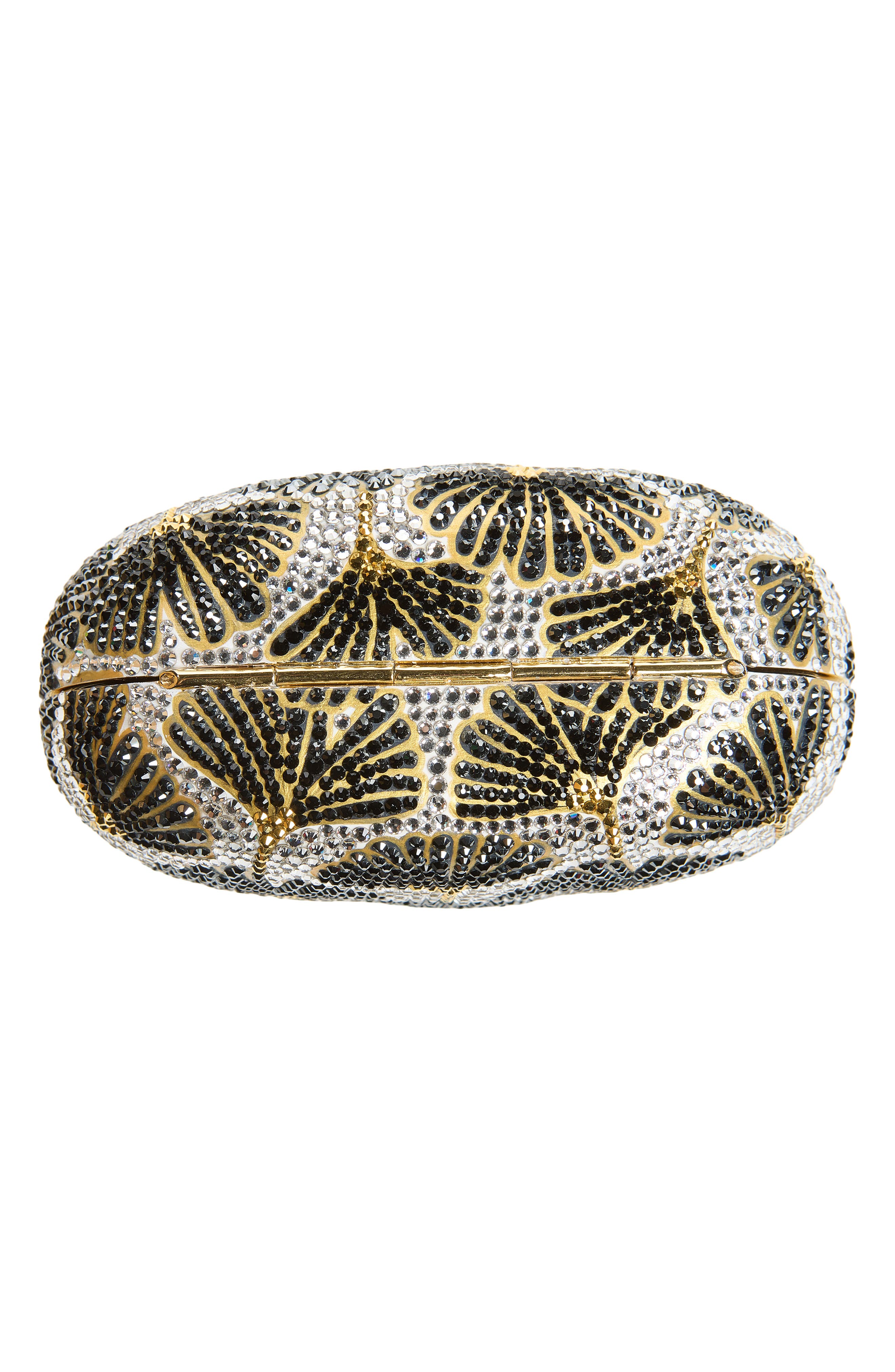 Ginkgo Crystal Embellished Pouch, Alternate, color, CHAMPAGNE JET MULTI