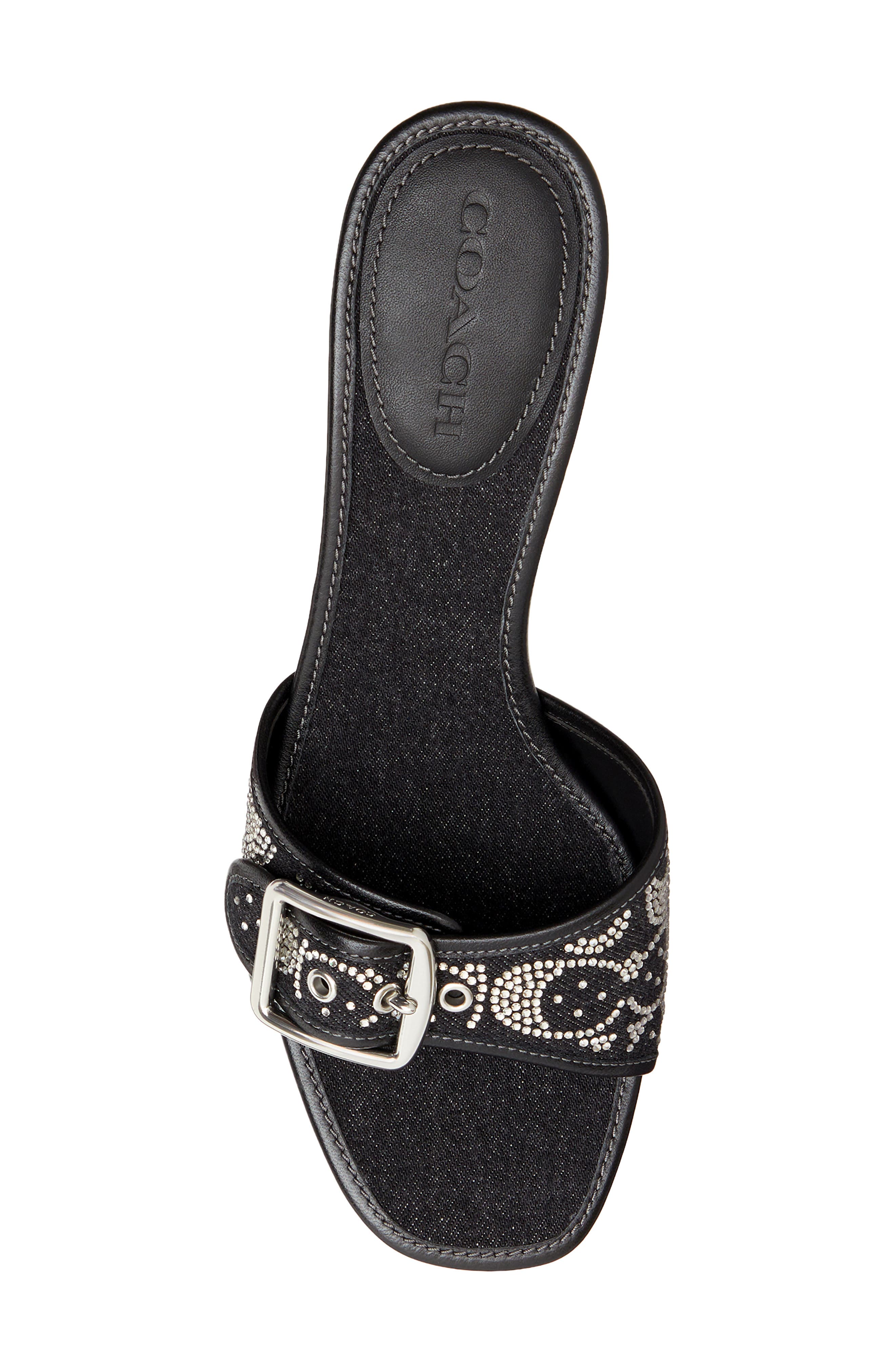 Margot Crystal Kitten Heel Slide Sandal, Alternate, color, BLACK