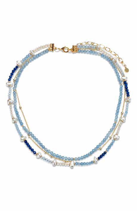 Panacea Beaded Faux Pearl Multirow Necklace