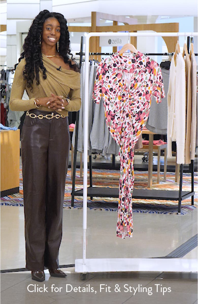 Zoey Short Sleeve Ruched Shirtdress, sales video thumbnail