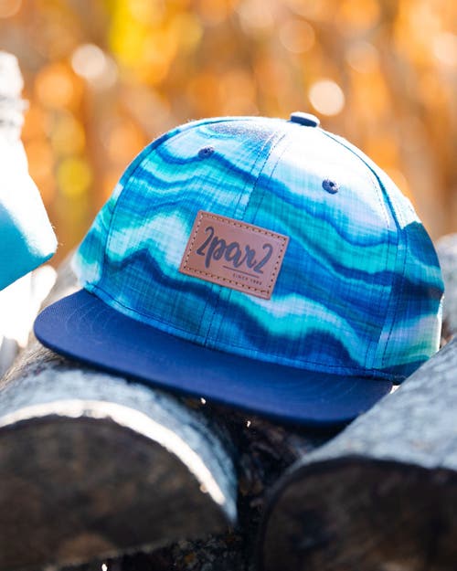 Deux Par Deux Boy's Printed Cap Blue Wave And Black In Blue Wave And Black
