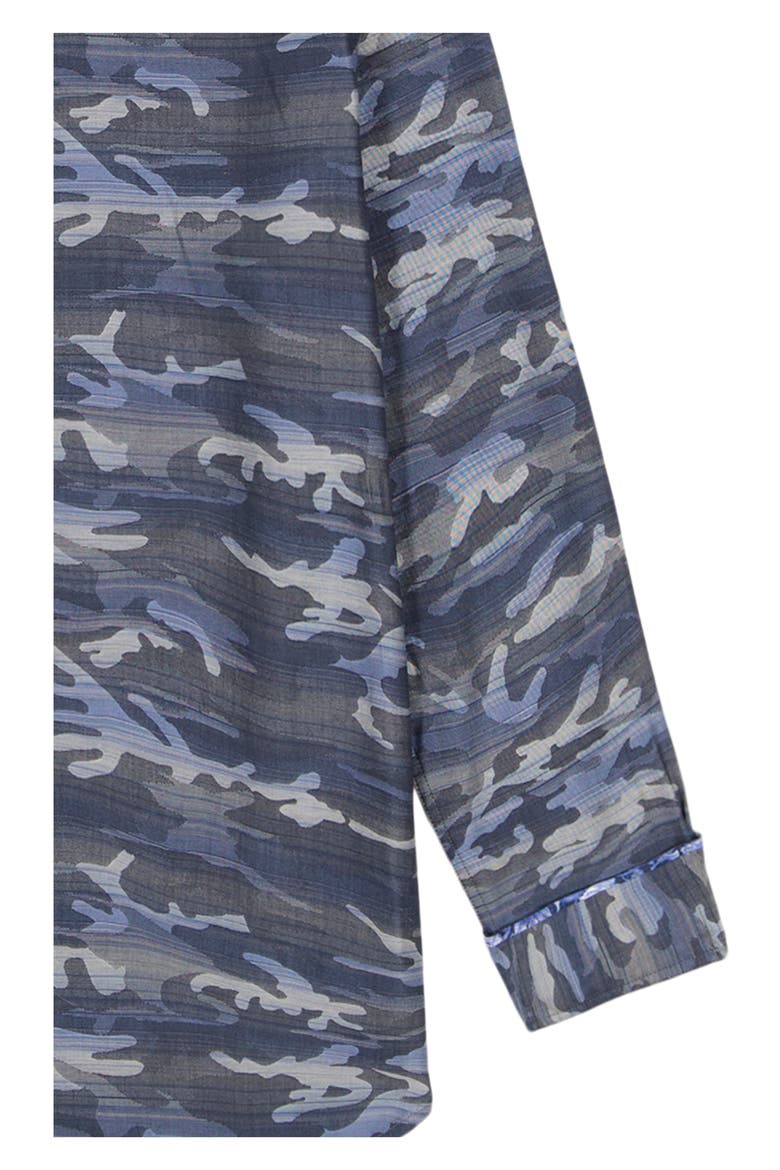 Harrington Camouflage Button-Up Shirt, Alternate, color, NAVY