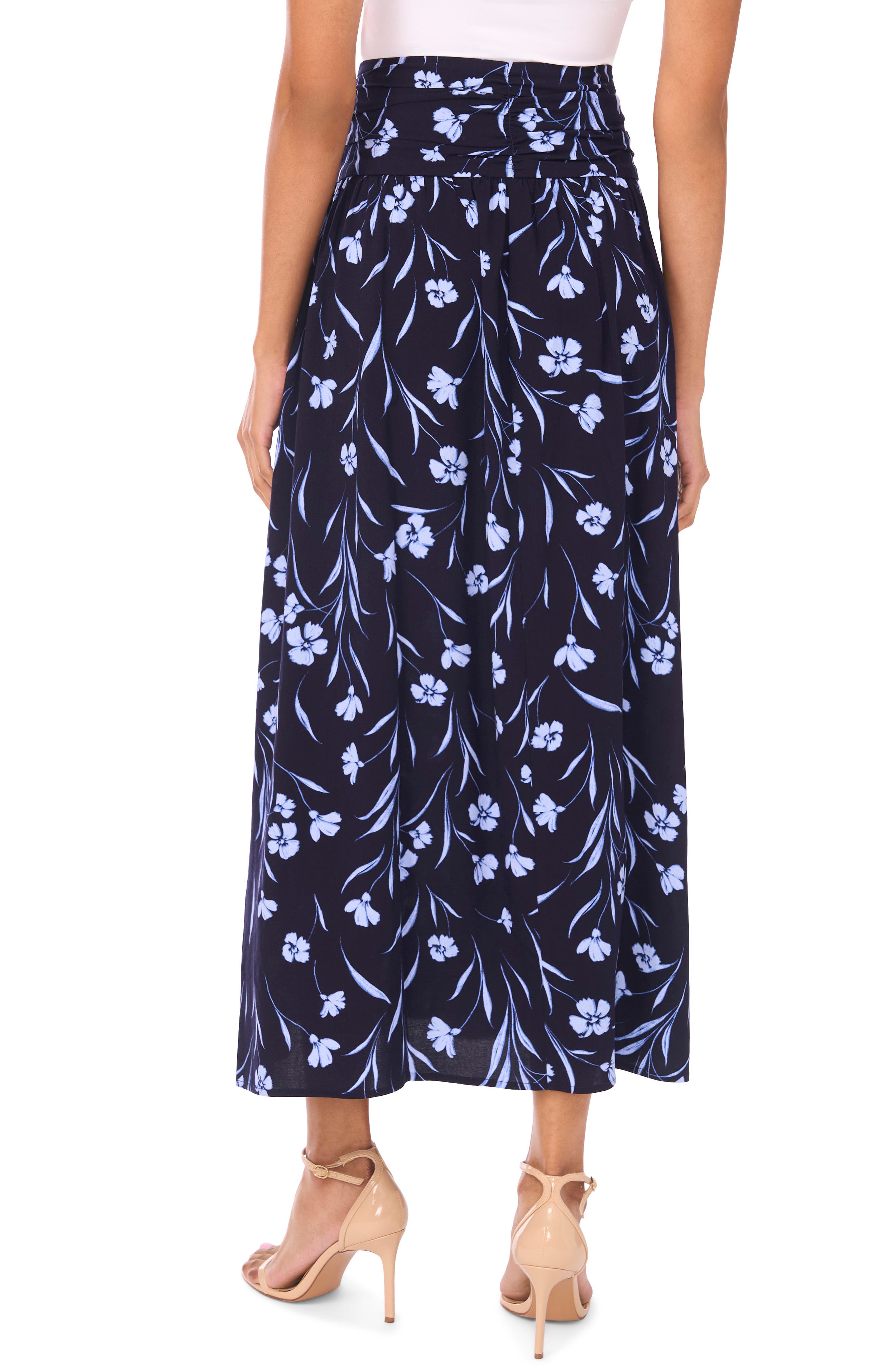 Floral Shirred Maxi Skirt - image 2