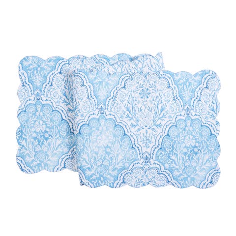 Chinoiserie Coast Reversible Graphic Print Machine Washable Quilt Table Runner 14" x 51"